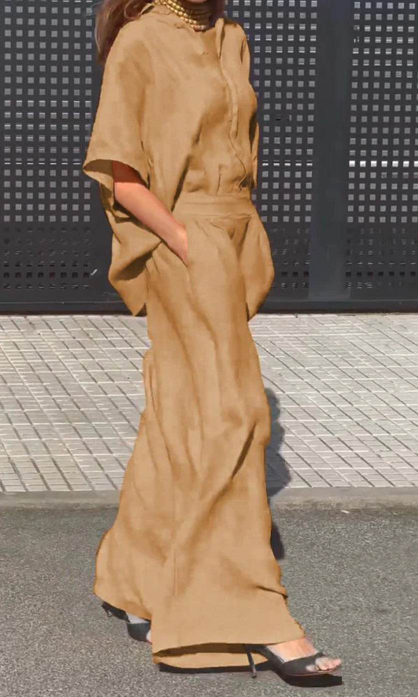Summer Casual Lapel Pants Suit