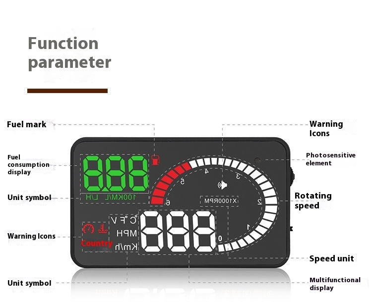 Car HUD Display Fuel Voltage Projector