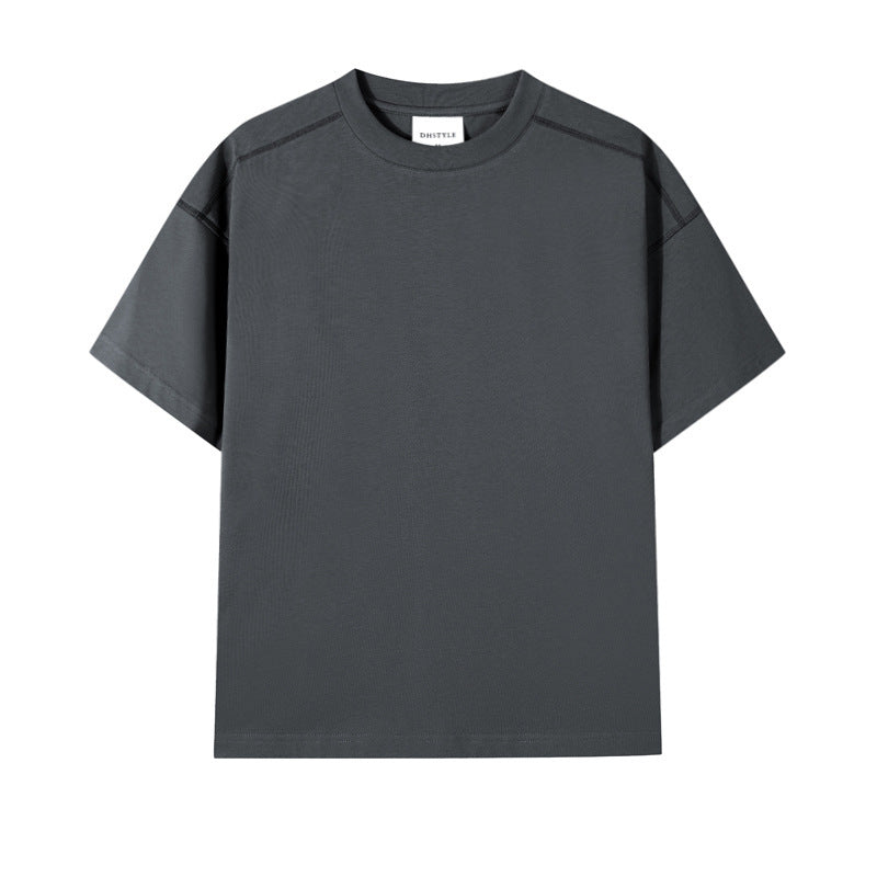 Retro Casual Contrast Color Line T-shirt