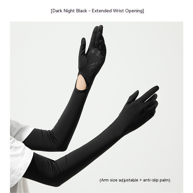 Nylon Ice Silk Long Sun Protection Gloves