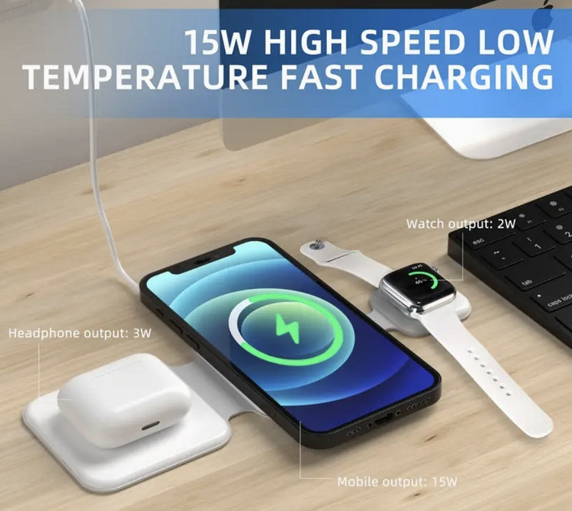 3 In 1 Magnetic Foldable Wireless Charging Station