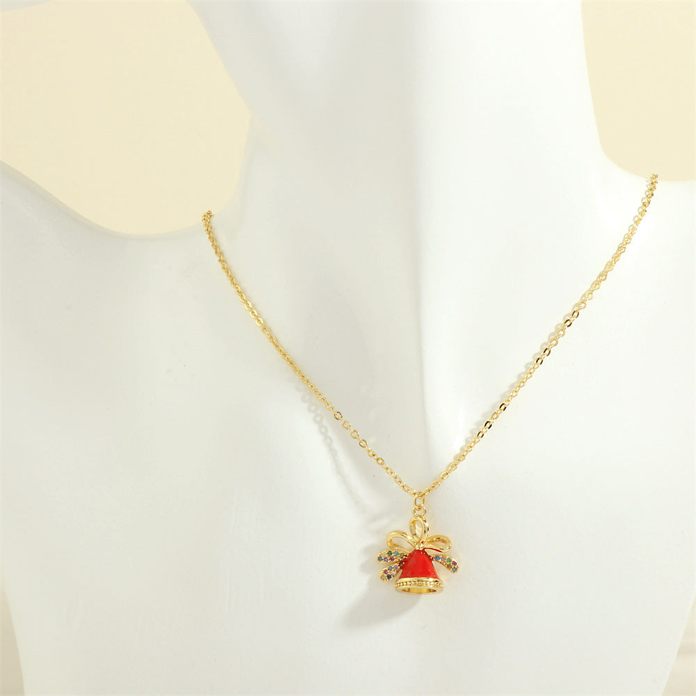 Christmas Necklace, Santa, Snowman, Rhinestones