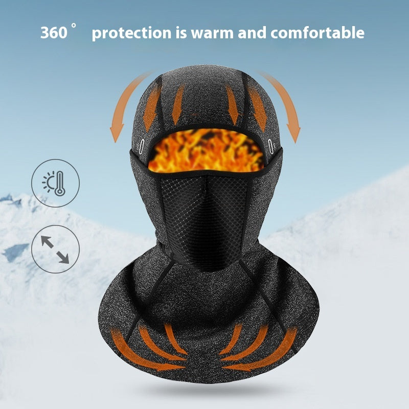 Outdoor Cycling Fleece-lined Windproof Helmet Cap