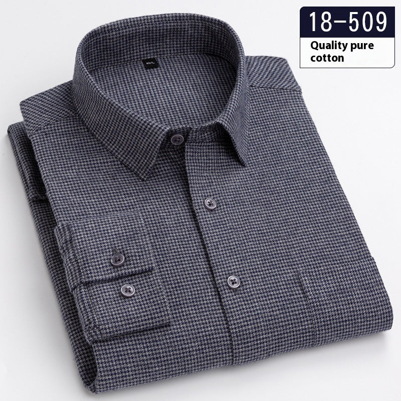 Men's Long Sleeve Solid Color Pocket Shirt