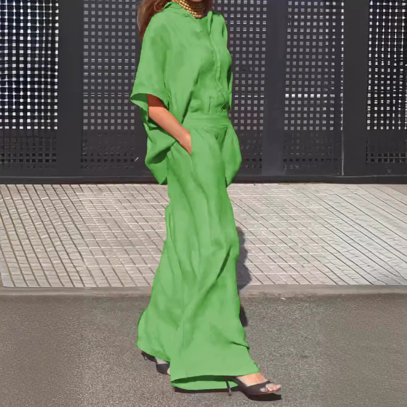 Summer Casual Lapel Pants Suit