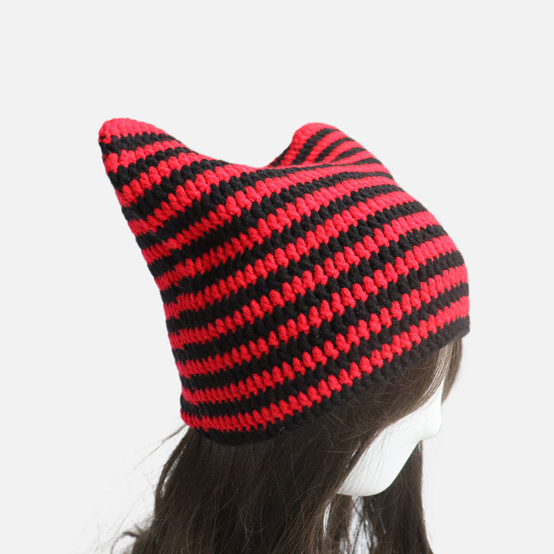 Handmade Knitted Strawberry Hat: Cute Wool All-match Casual Cap