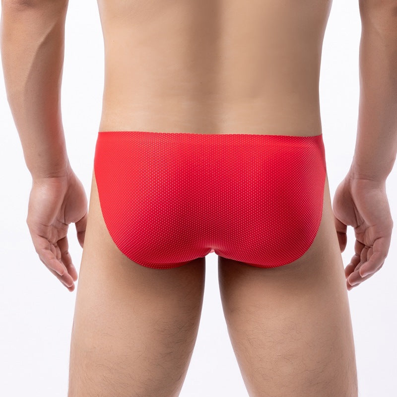 Men's Ice Silk Seamless Low Waist Summer Briefs
