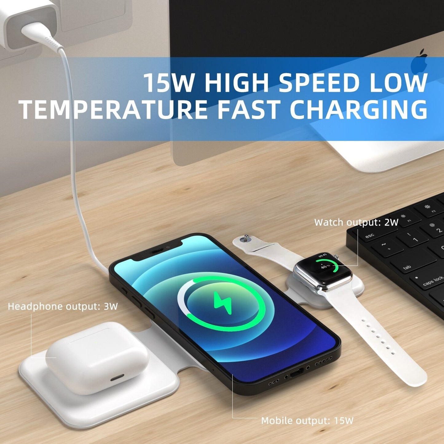 3 In 1 Magnetic Foldable Wireless Charging Station