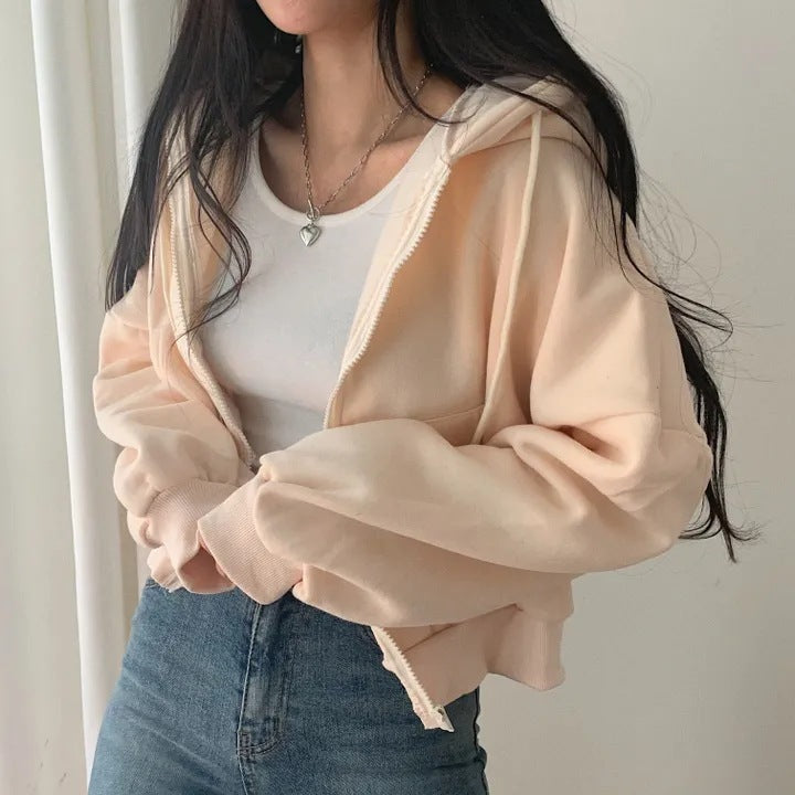 Hooded Cardigan Velvet Padded Thickened Sweater Women
