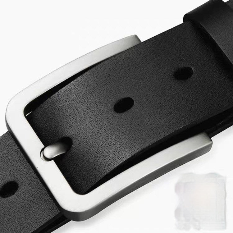 Cowhide Pin Buckle Men's Single-layer Leather Belt