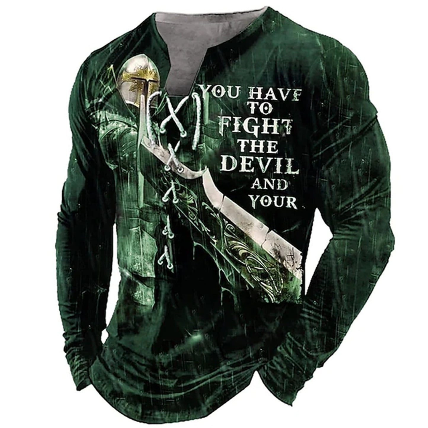 3D European American Sports Long Sleeve Shirt