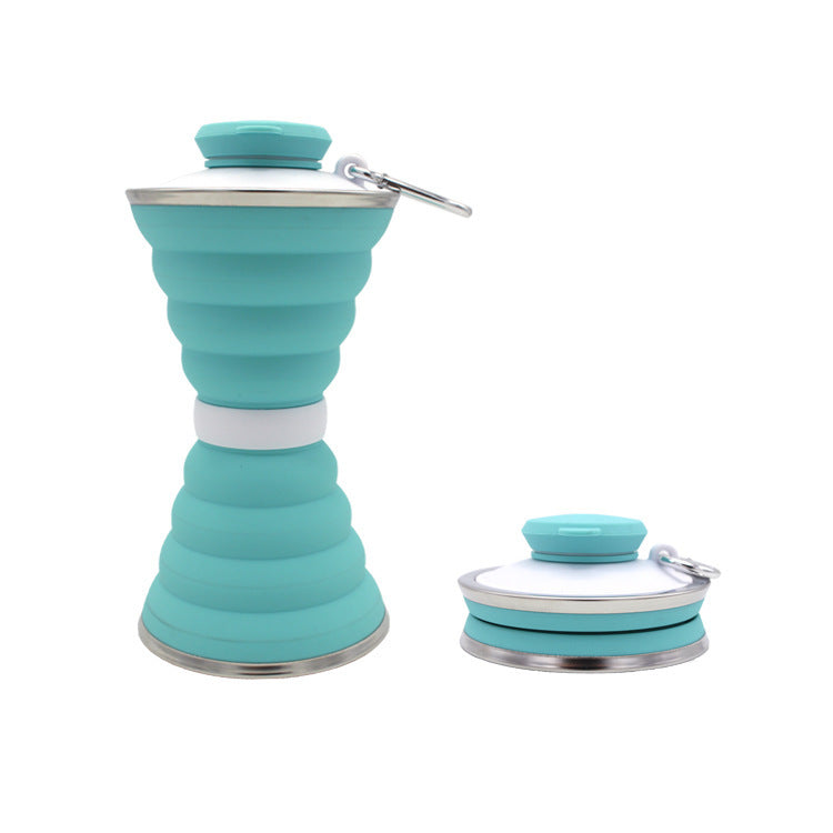 500ML Foldable Silicone Water Bottle Leakproof Portable
