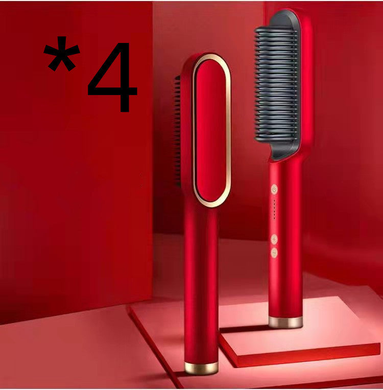 2 In 1 Hair Straightener Hot Comb Curling Brush