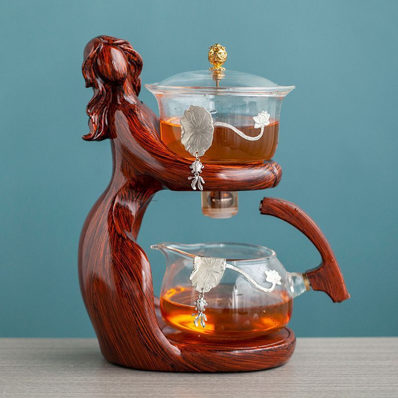 Semi-Automatic Tea Set with Glass Infuser
