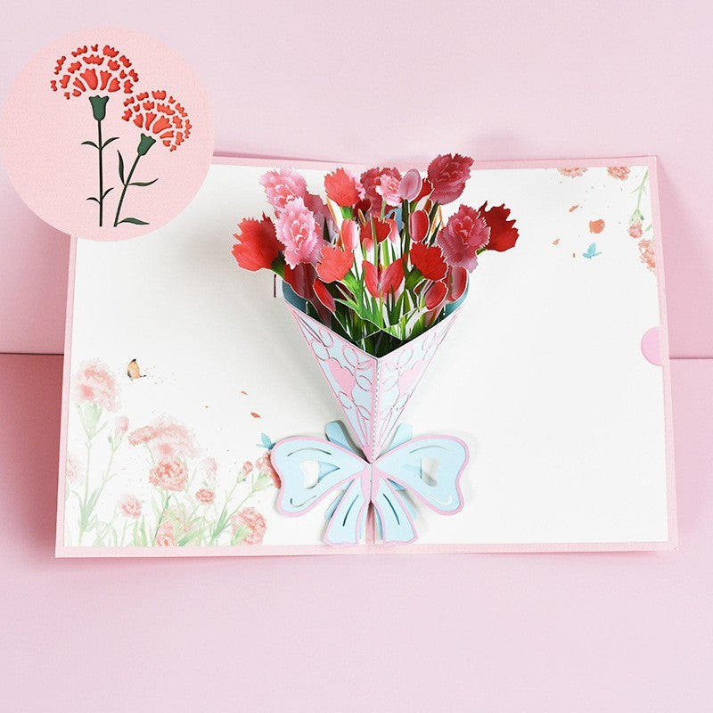 3D PopUp Flower Bouquet Greeting Cards Gifts