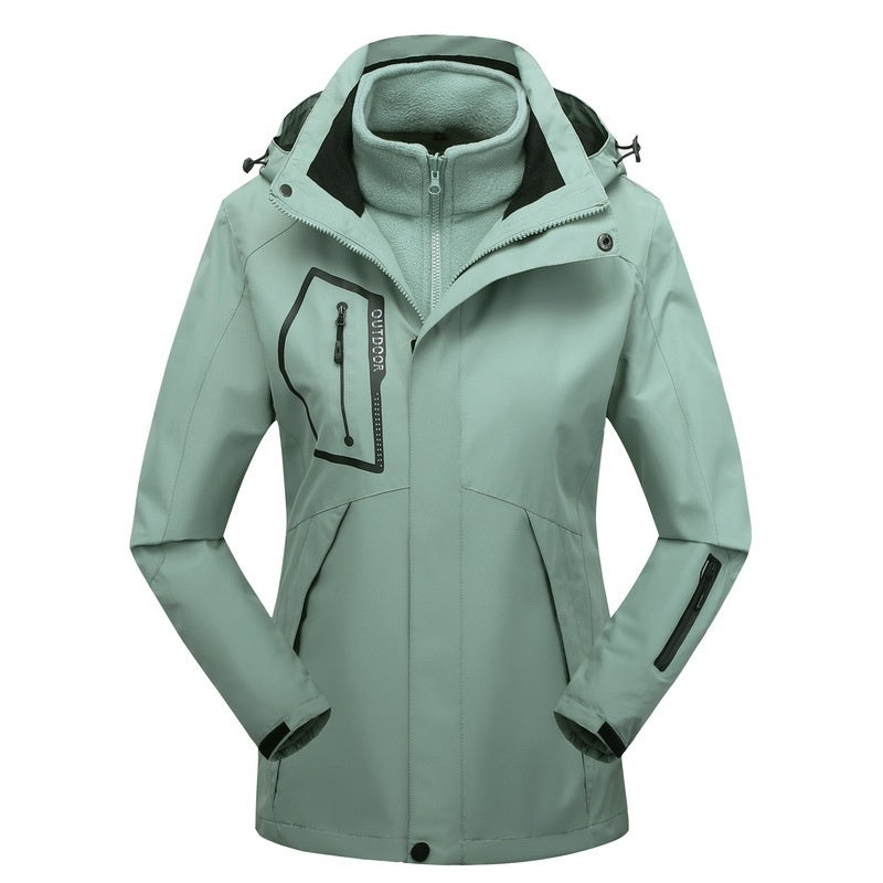 Winter Outdoors Three-in-one Coat Warm-keeping Cotton Clothing Shell Jacket