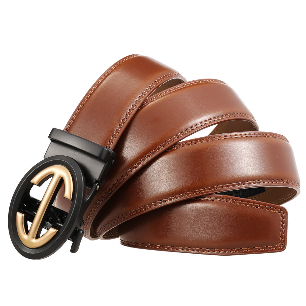 Automatic Alloy Buckle Men's Cowhide Belt