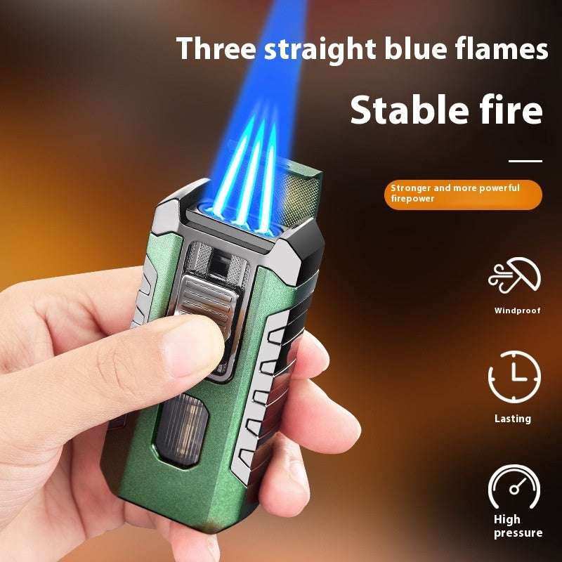 Three Fire Straight Blue Flame Cigar Lighter