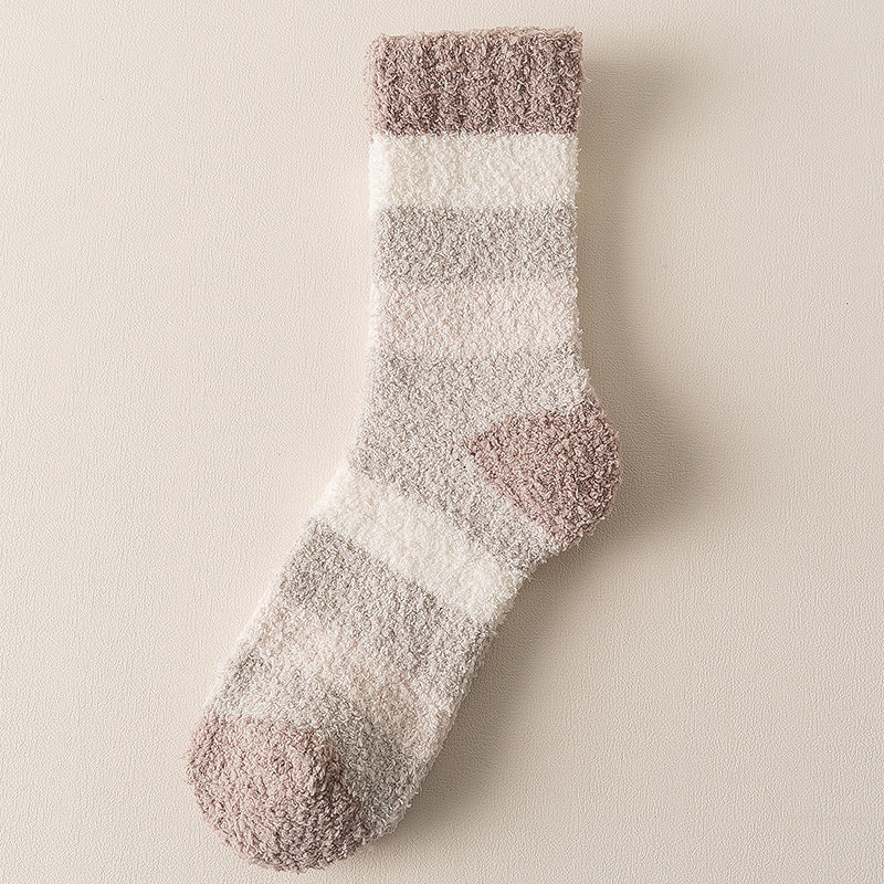 Coral Fleece Mens Mid-calf Warm Sleeping Socks