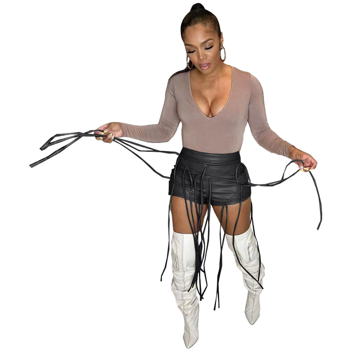 Women's Casual Cool Rope Decorative Shorts