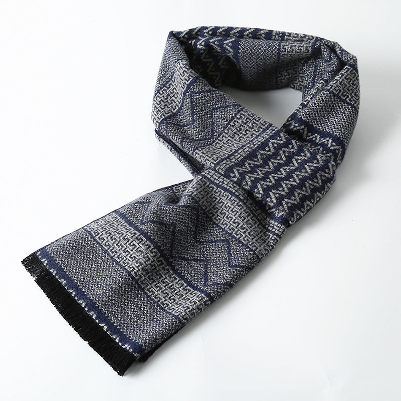 Simple Plaid Artificial Cashmere Warm Scarf