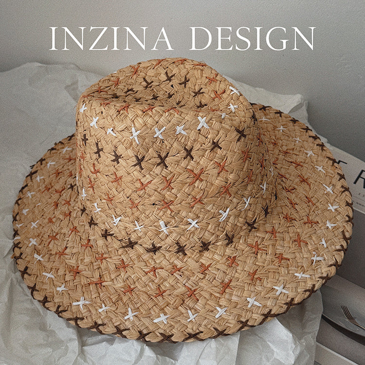 Retro Western Cowboy Style Straw Hat