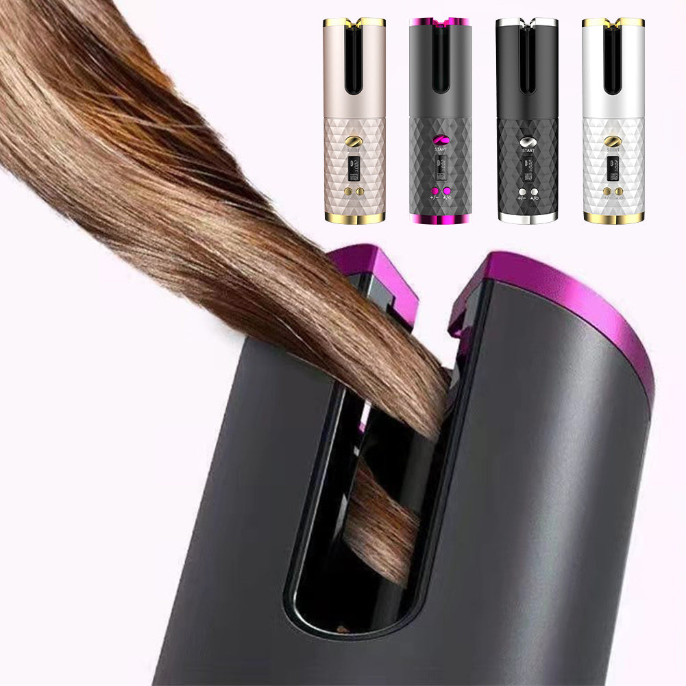 Portable LCD Auto-Rotating Cordless Curler