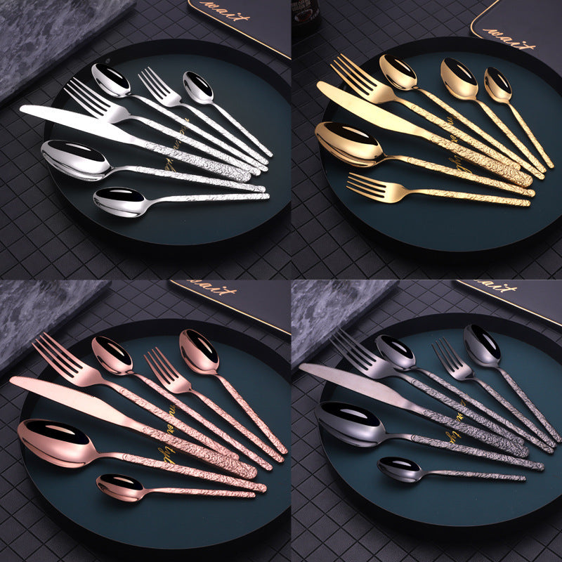 Embossed Handle Steak Cutlery Set