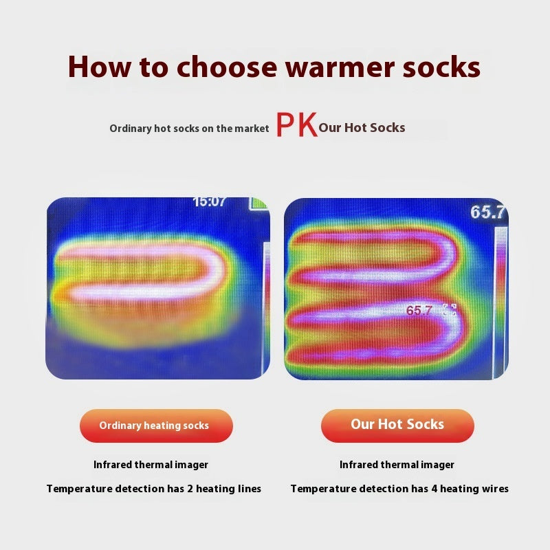 Electric Heating Pure Cotton Skiing Warm-keeping Socks