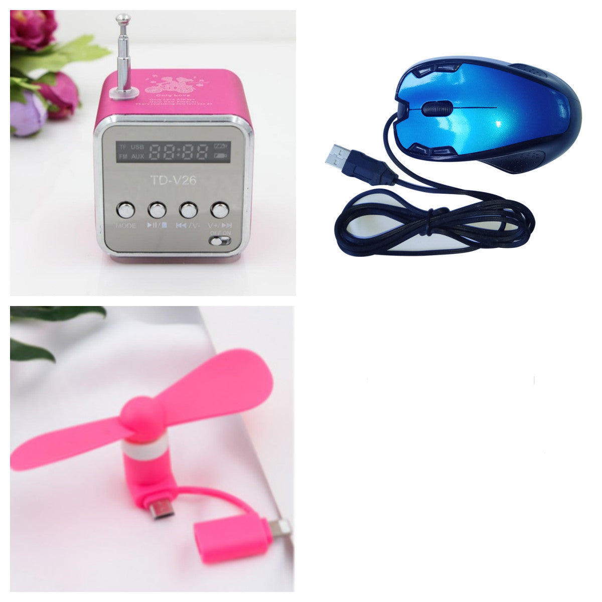 TD-V26 Portable Speaker Mini FM Radio Receiver MP3 Music Player