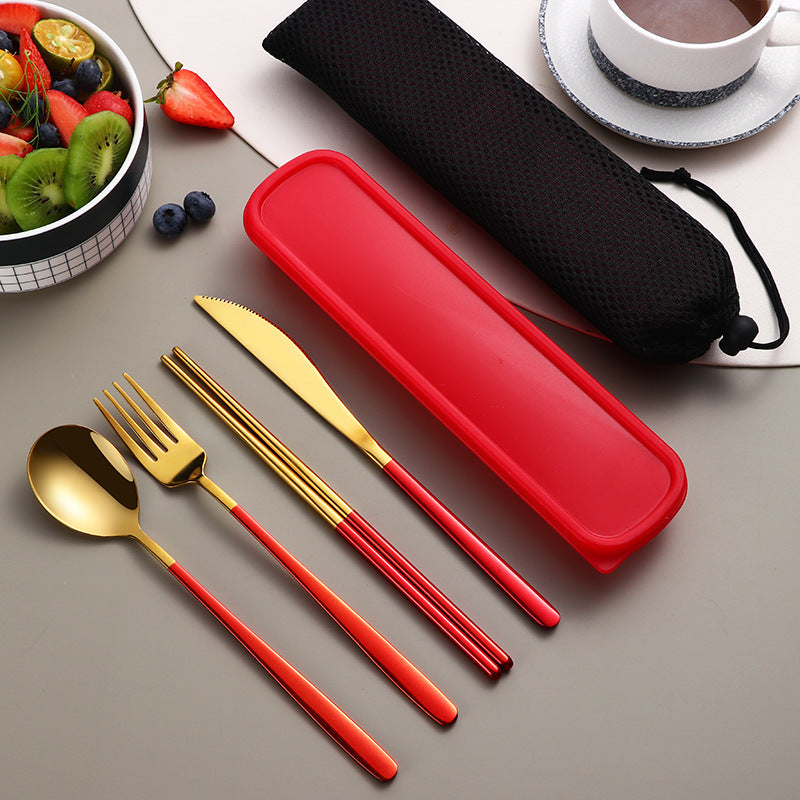304 Stainless Steel Gold Cutlery Set With Case
