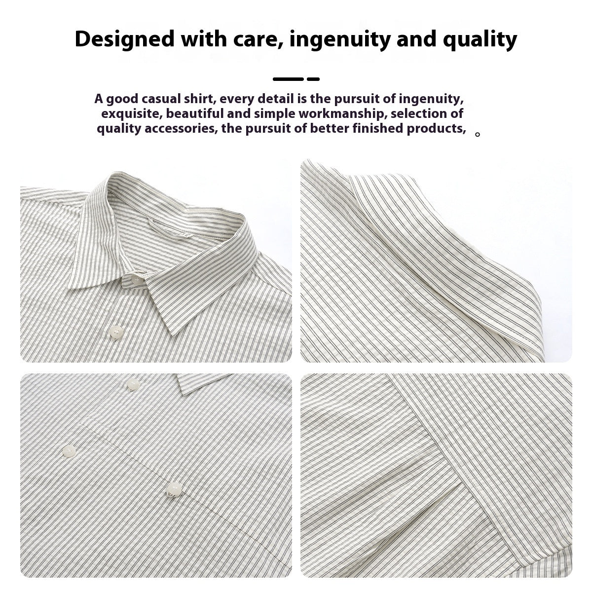 Simple Striped Patchwork Short Sleeve Long Sleeve Shirt