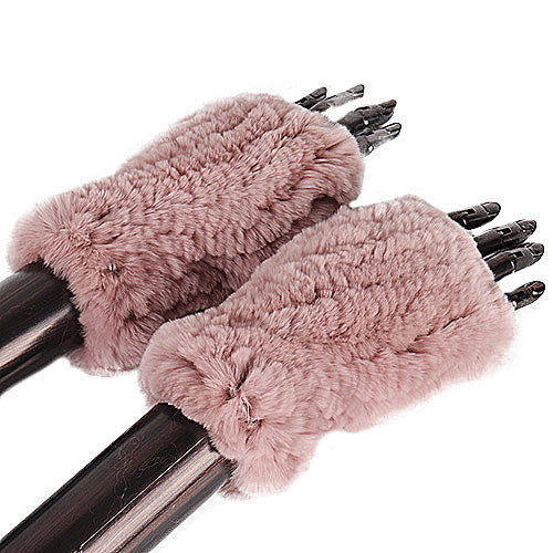 Rex Rabbit Fur Half Finger Gloves