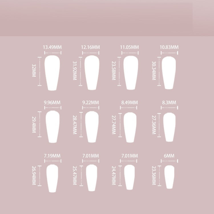 Black Edge Rhinestone Fake Nails