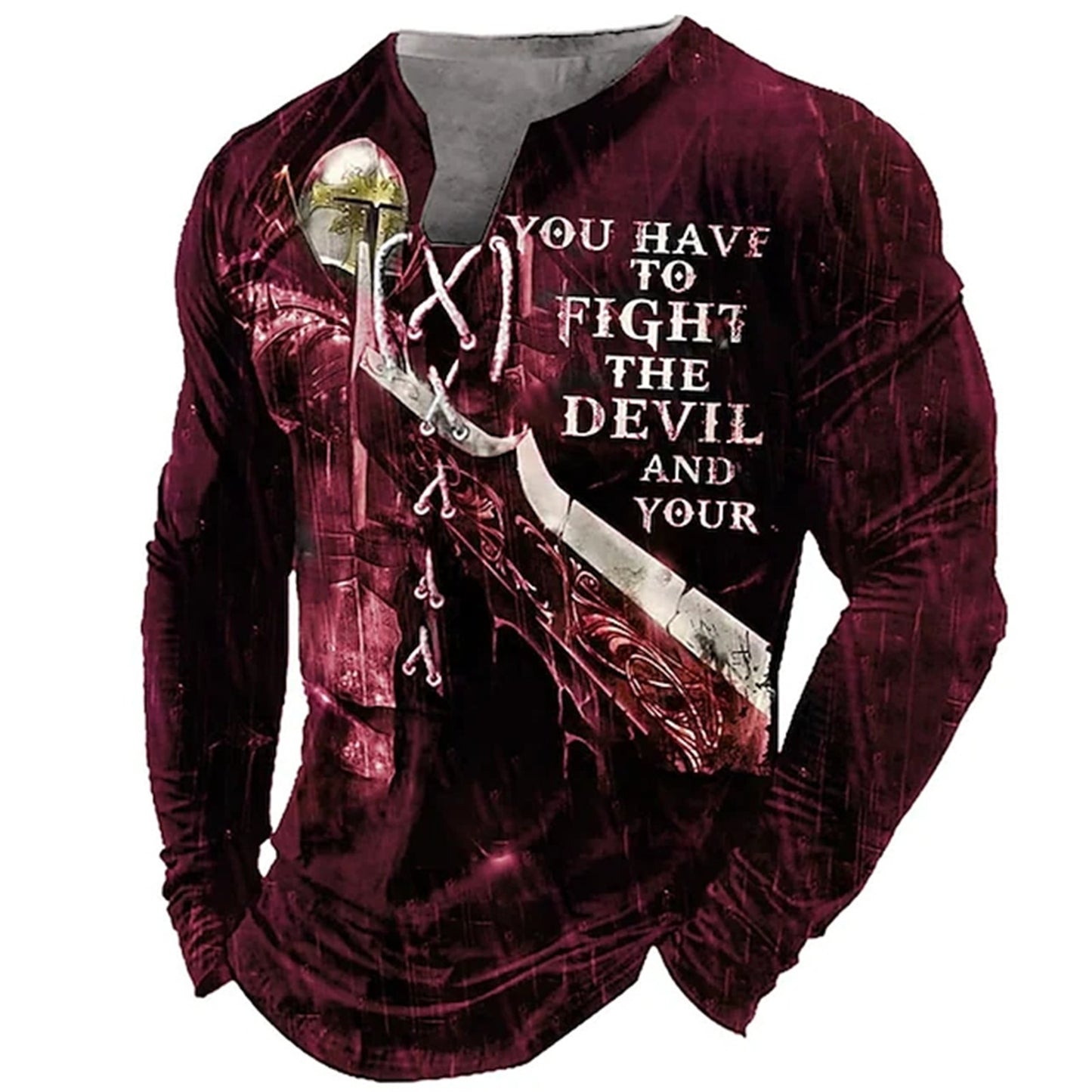 3D European American Sports Long Sleeve Shirt