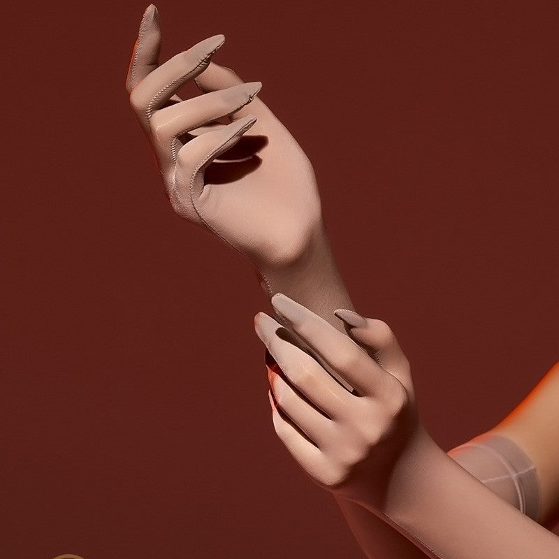 Ultra-thin Five-finger Stockings Gloves Silky