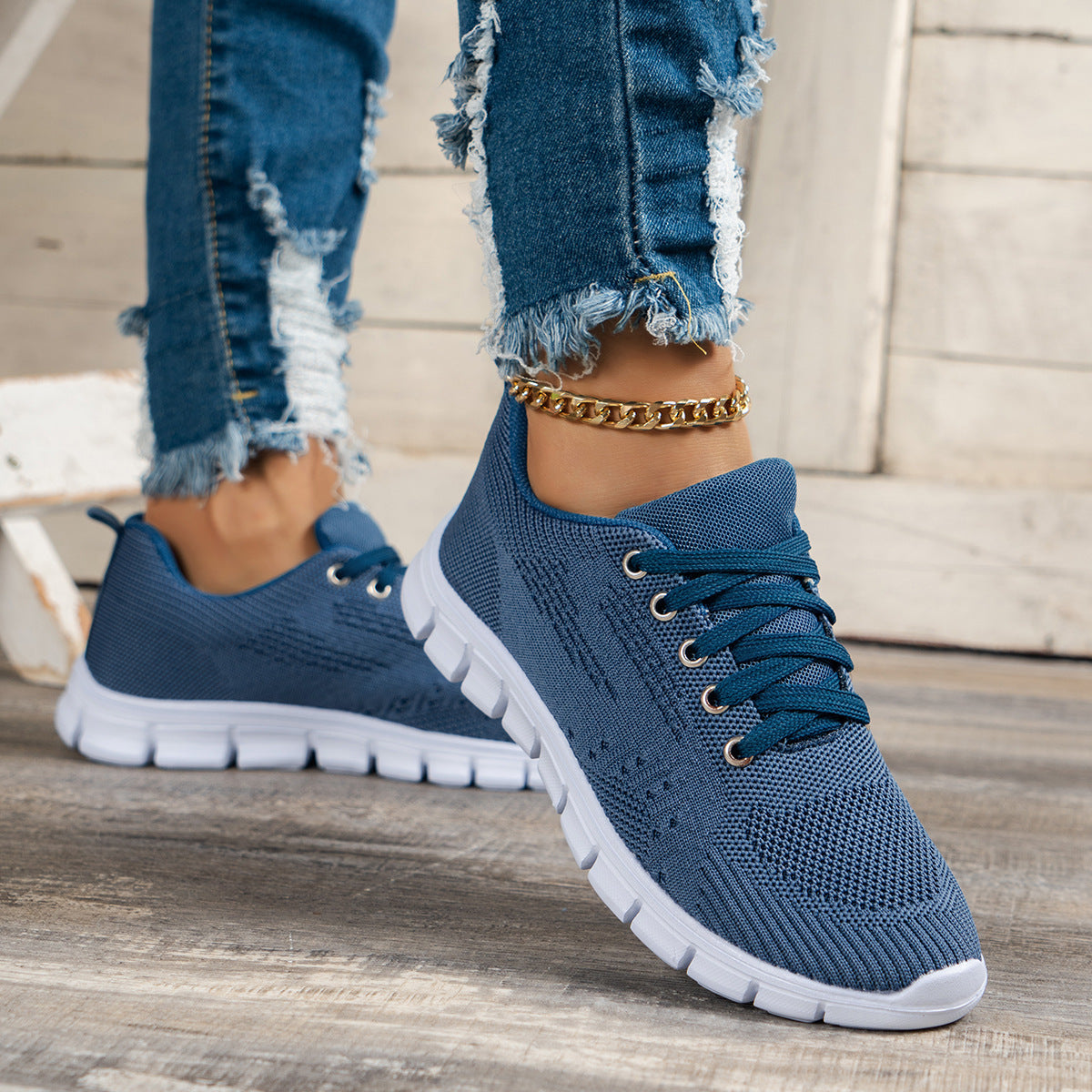 Blue Fashion Soft Bottom Running Shoes