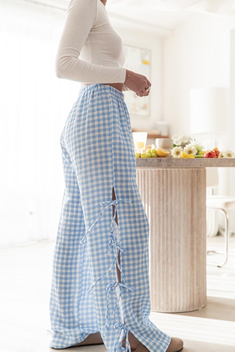 Women's Loose Side Lace-up Casual Trousers