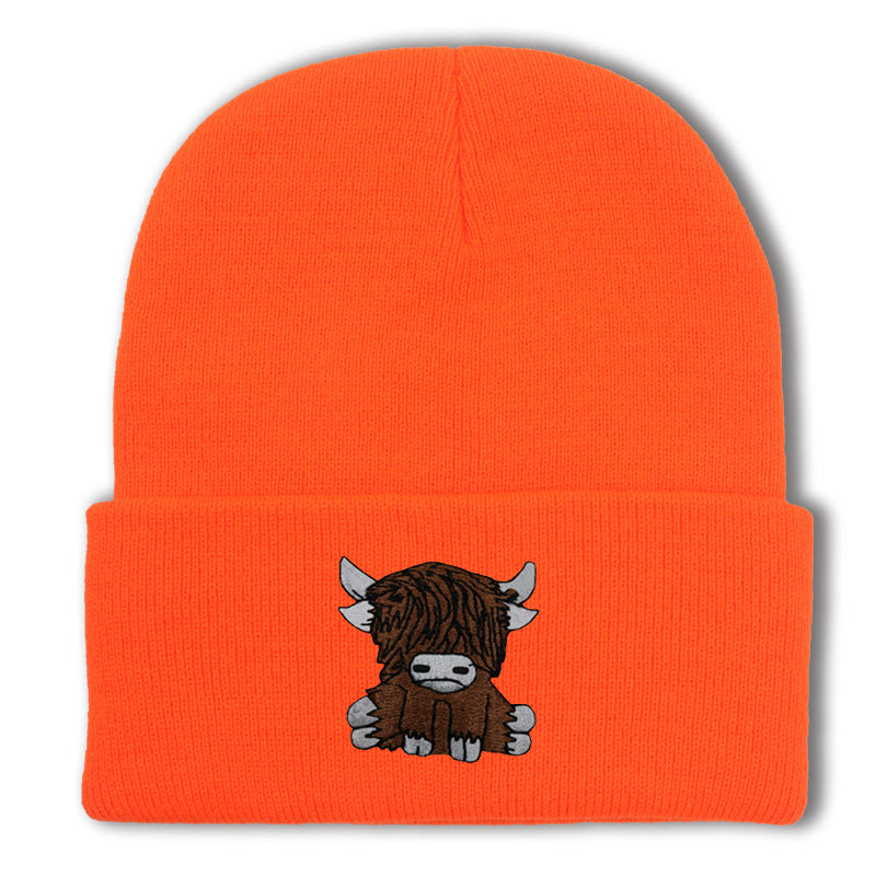Cartoon Long Hair Yak Knitted Hat Winter Warm Wool