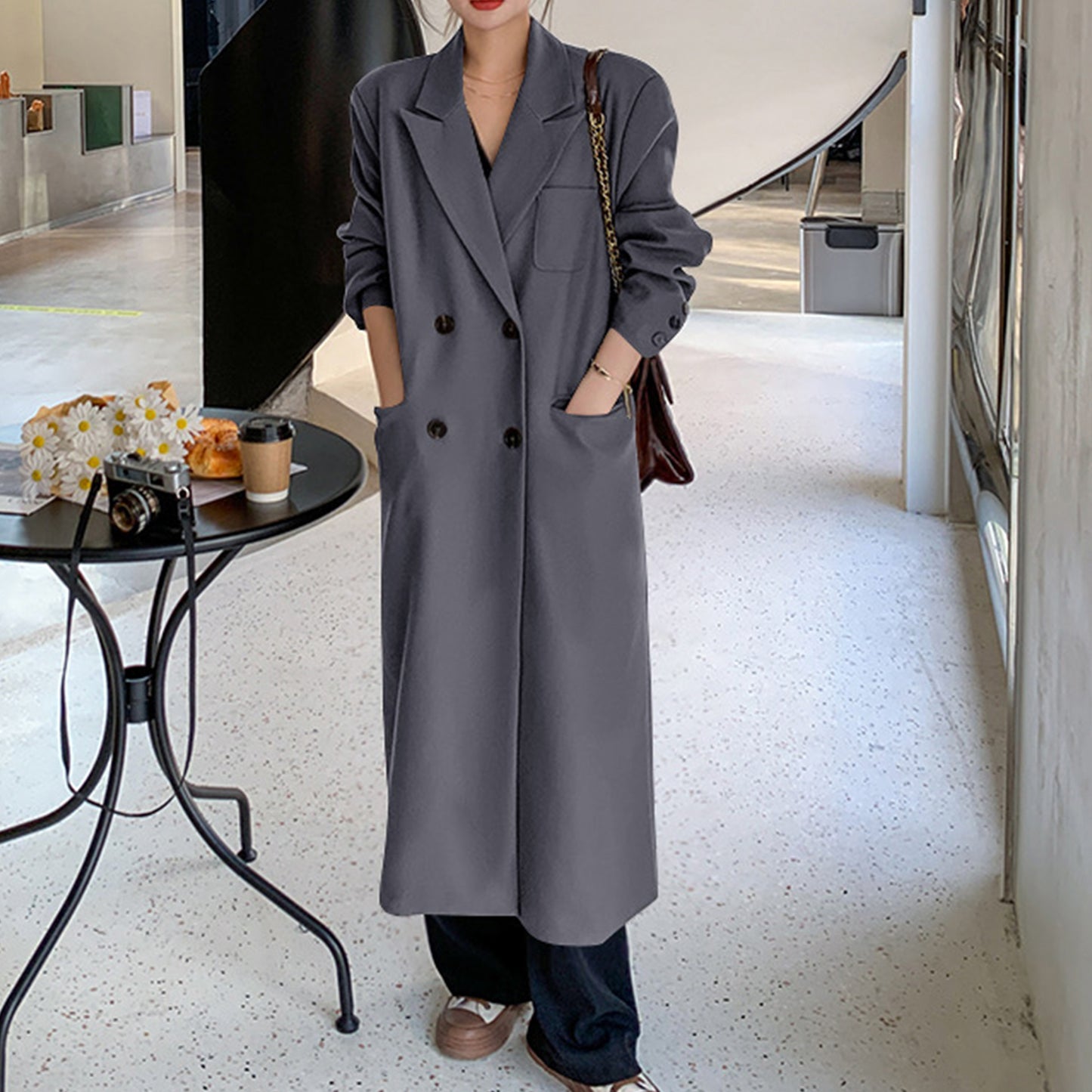 Women's Long Trench Coat, British Style Classic Spring Jacket