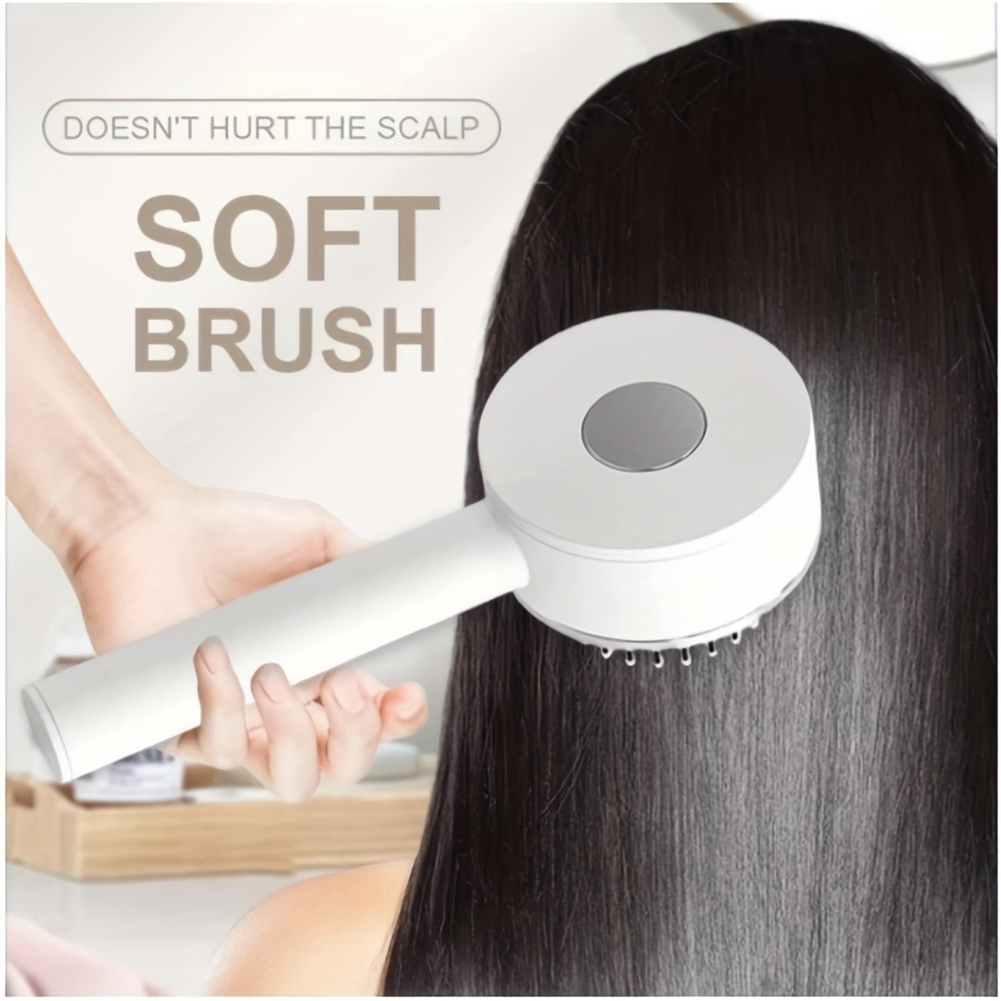 Self-Cleaning Anti-Static Massage Brush