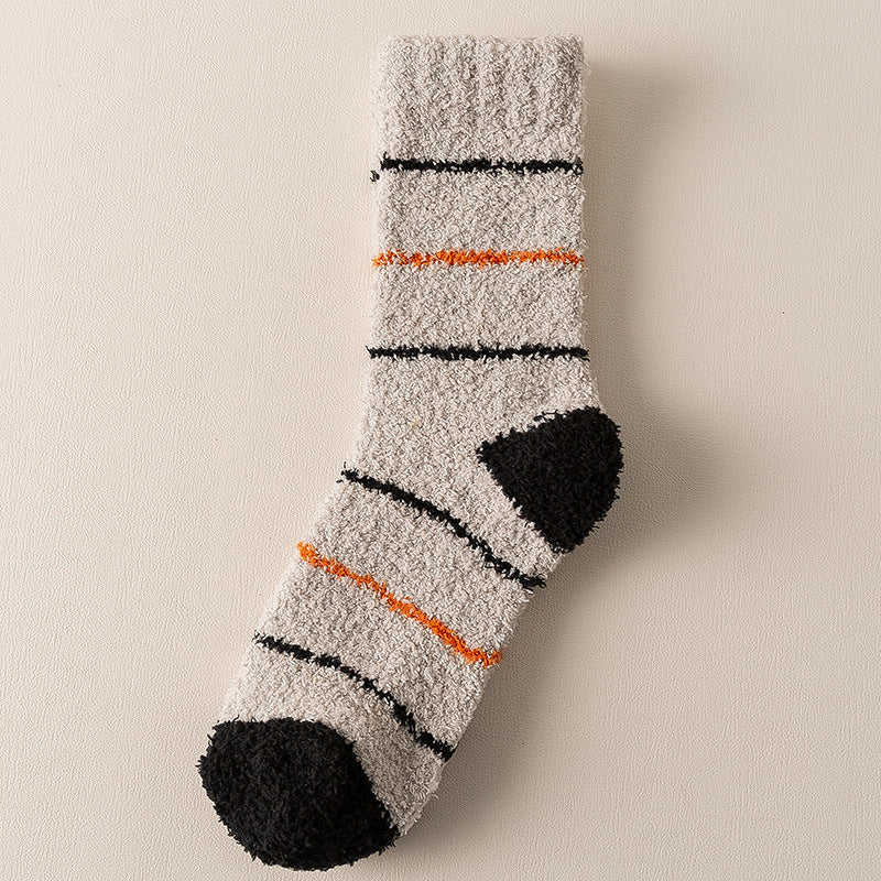 Coral Fleece Mens Mid-calf Warm Sleeping Socks