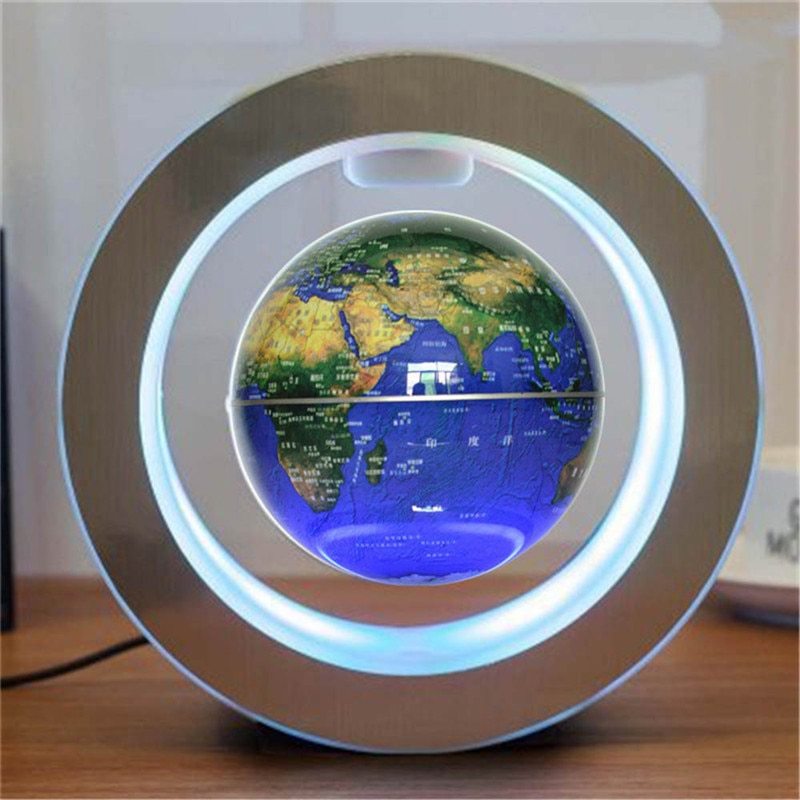Round LED Floating Globe Magnetic Levitation World Map Light