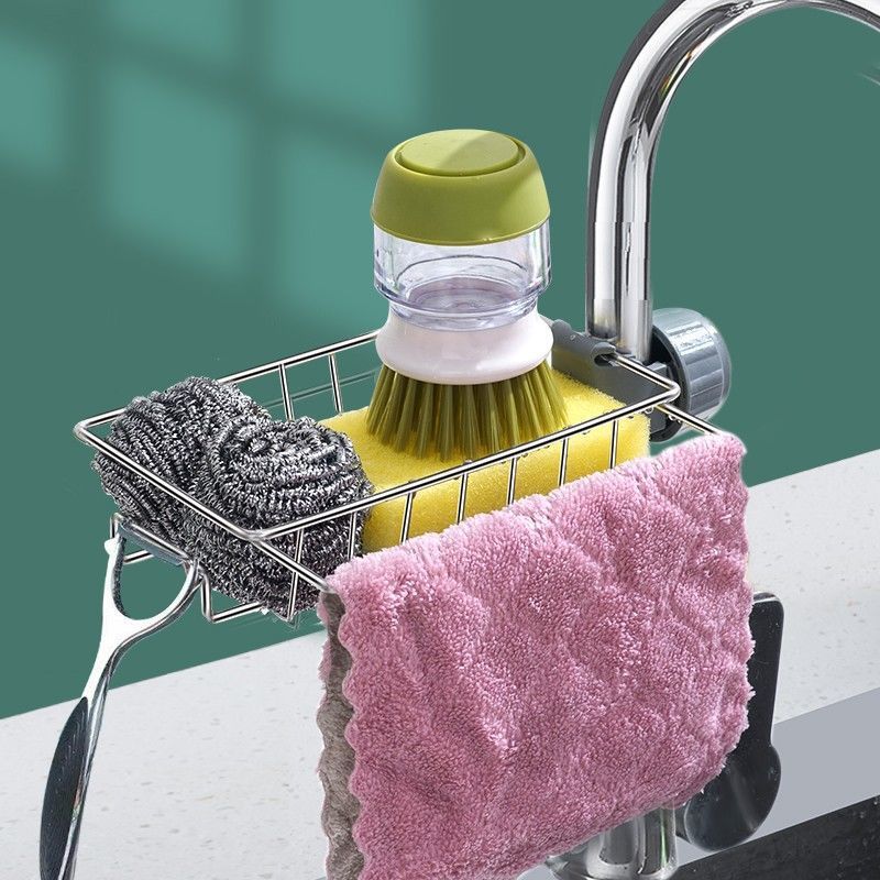 Adjustable Sink Rack Sponge Holder Soap Organizer