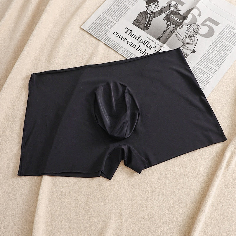 Summer Ice Silk Men's Mid Waist Boxers