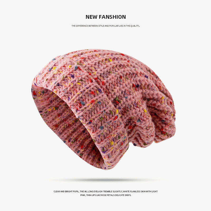 Women's Mixed Color Thermal Knitting Sleeve Cap