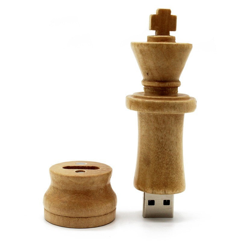 Wooden Chess King USB Drive