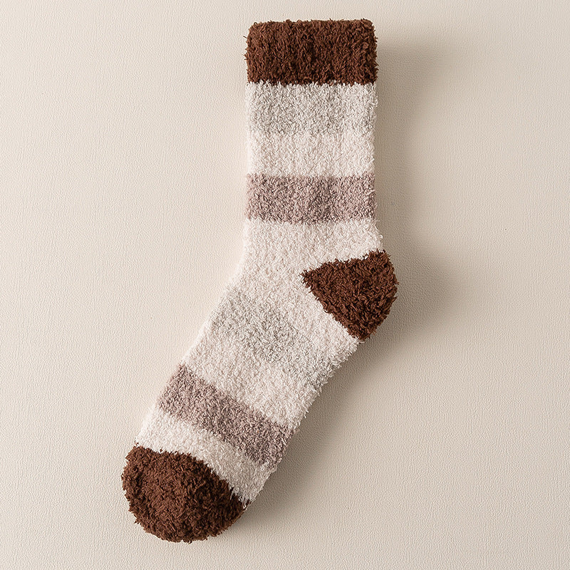 Coral Fleece Mens Mid-calf Warm Sleeping Socks