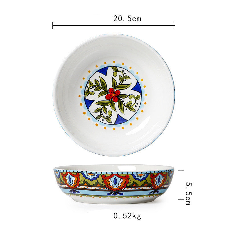 Ceramic Tableware Pastoral Dinner Plate
