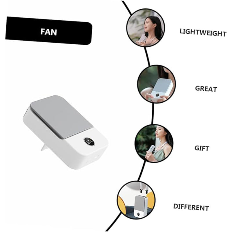 Portable Neck Waist Fan USB High Wind